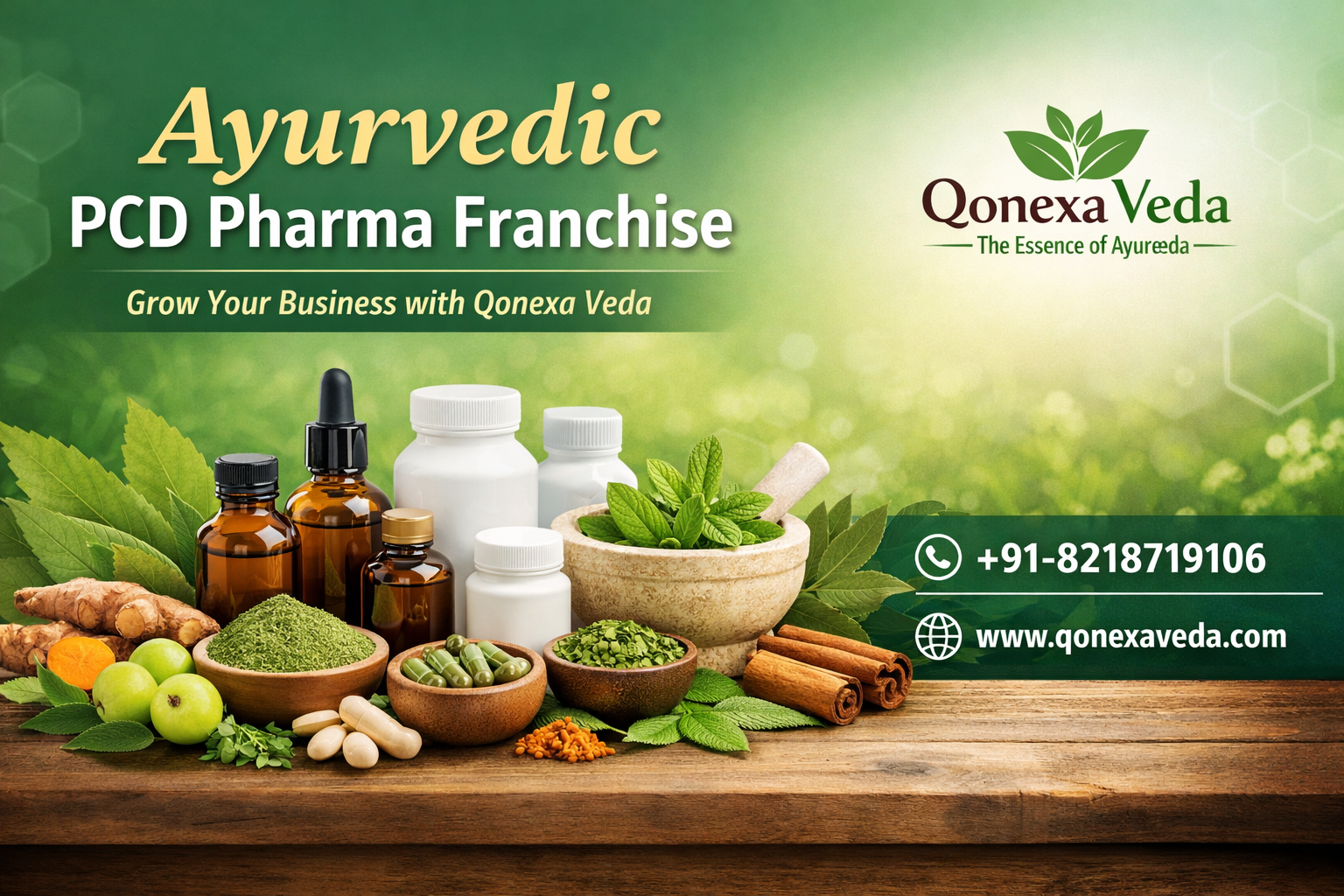 Read more about the article Ayurvedic PCD Pharma Franchise – Qonexa Veda Ke Saath Safal Business Ki Shuruaat