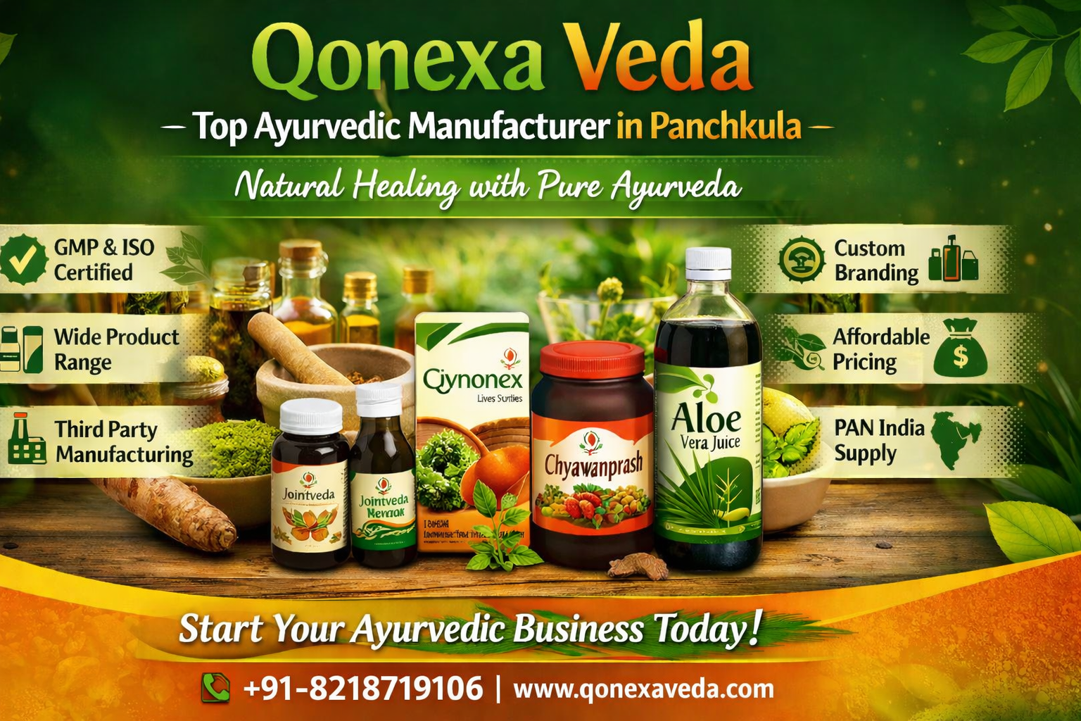 Read more about the article 🌿 Qonexa Veda – Top Ayurvedic Manufacturer in Panchkula