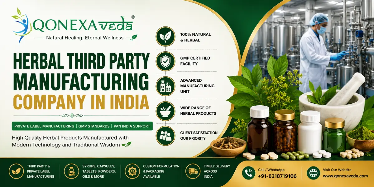 Herbal Third Party Manufacturing Company in India by Qonexa Veda